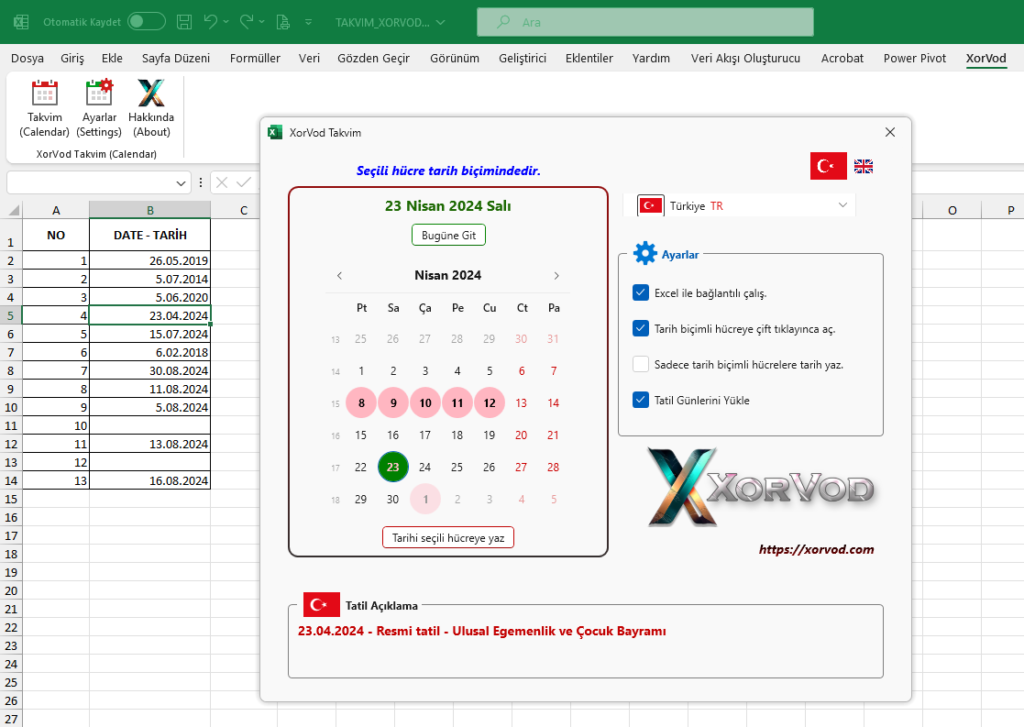 excel calendar public holidays