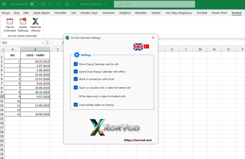 excel calendar addin