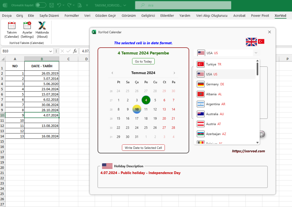 excel calendar addin